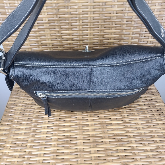 Coach Black Pebbled Leather Legacy Flap Shoulder Bag Silver Hardware - Picture 10 of 16